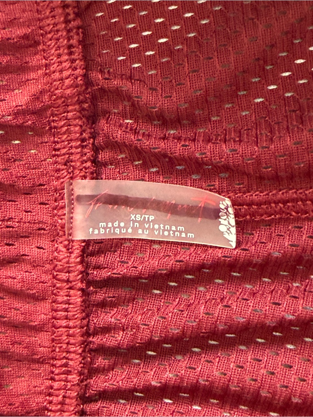 Free People Movement Mesh Athletic Running Shorts Burgundy White Stripe XS NWOT - Picture 4 of 8